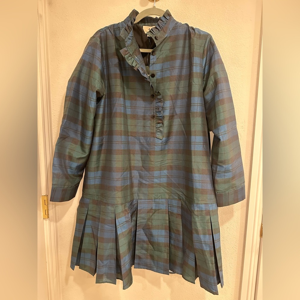 Tuckernuck Blue and Brown Plaid Dress